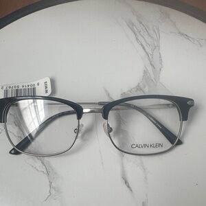 Calvin Klein Black and Silver Frame Glasses